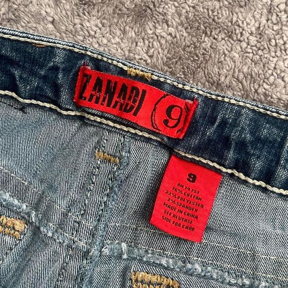 Zanadi denim mini shorts distressed low rise - Picture 3 of 6